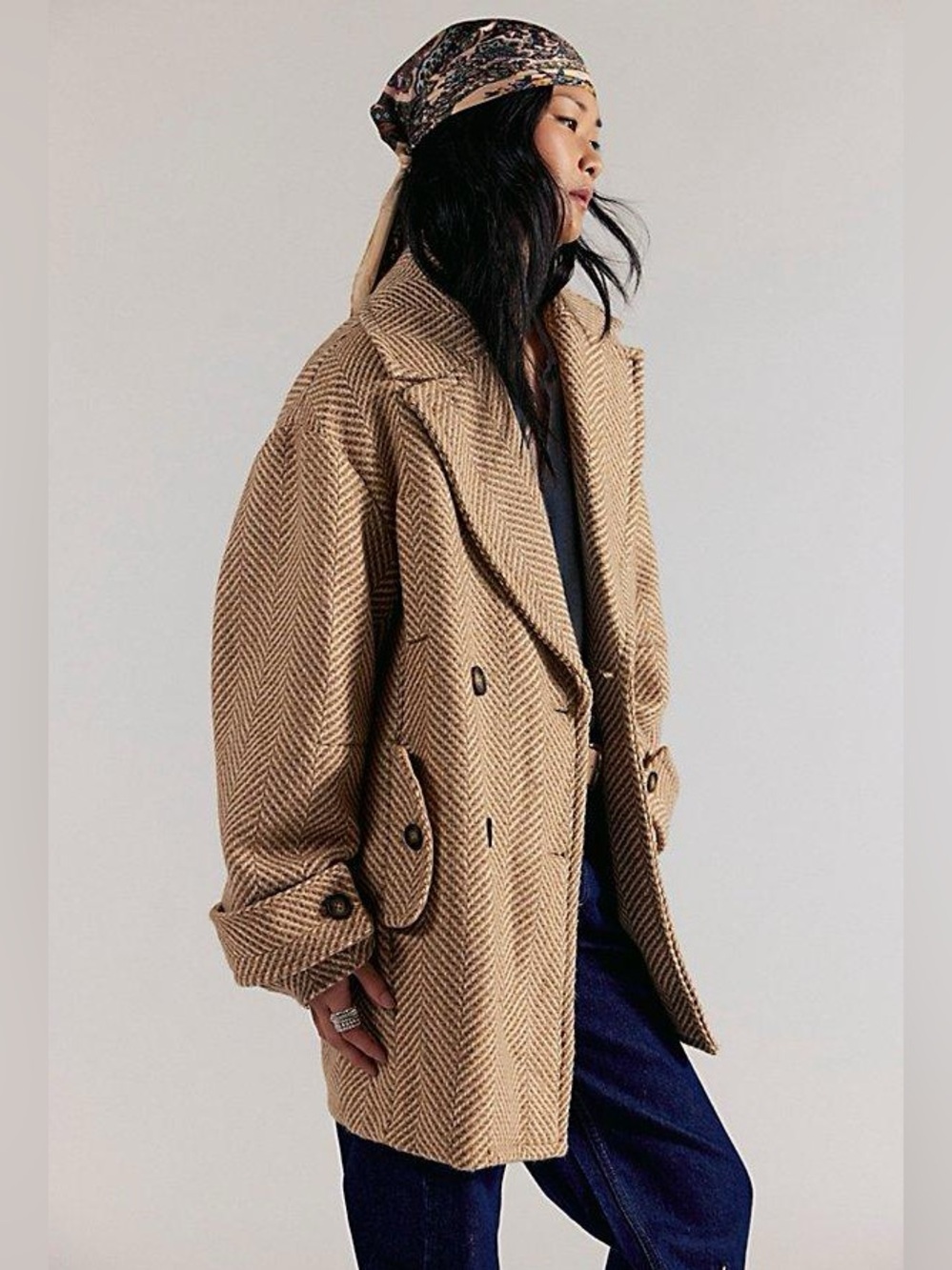 Free people Ari Wool Blend Peacoat in size Large. NWT